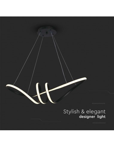 8010-Lampadario LED a Sospensione  in Metallo dal Design Moderno xcm Colore Nero -7