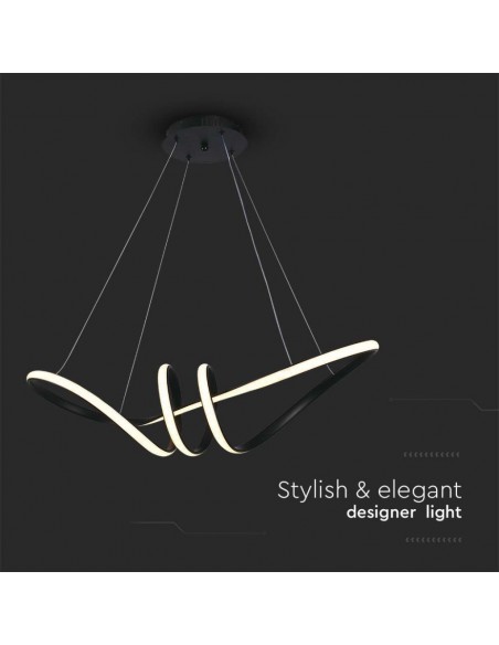 8010-Lampadario LED a Sospensione  in Metallo dal Design Moderno xcm Colore Nero -7