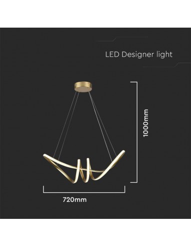 8011-Lampadario LED a Sospensione  in Metallo dal Design Moderno xcm Colore Oro -2