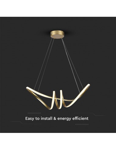 8011-Lampadario LED a Sospensione  in Metallo dal Design Moderno xcm Colore Oro -6