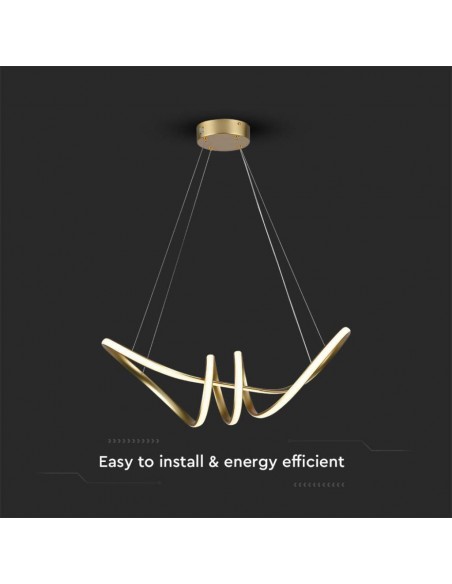 8011-Lampadario LED a Sospensione  in Metallo dal Design Moderno xcm Colore Oro -6