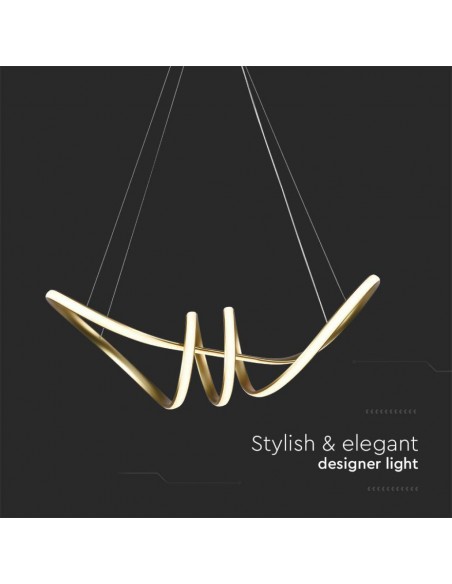 8011-Lampadario LED a Sospensione  in Metallo dal Design Moderno xcm Colore Oro -7