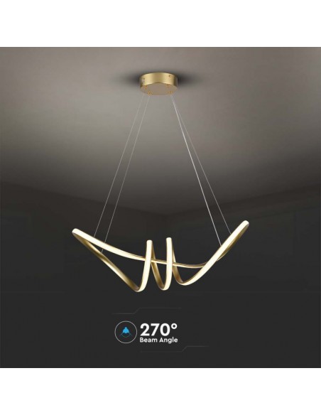 Lampadario LED a Sospensione 24W in Metallo dal Design Moderno 72*30cm Oro 3000K