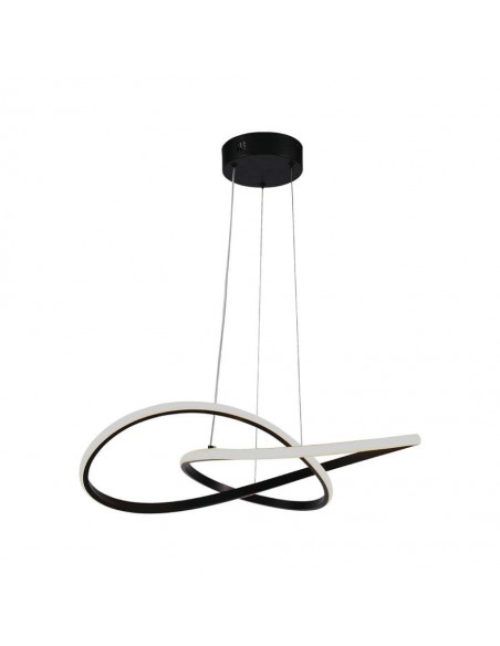 8012-Lampadario LED a Sospensione  Decorativo in Metallo dal Design Moderno xcm Colore Nero -1