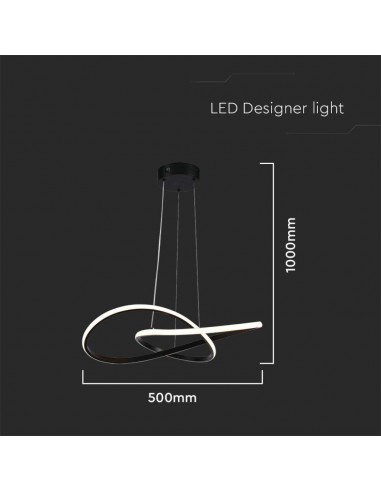 8012-Lampadario LED a Sospensione  Decorativo in Metallo dal Design Moderno xcm Colore Nero -2