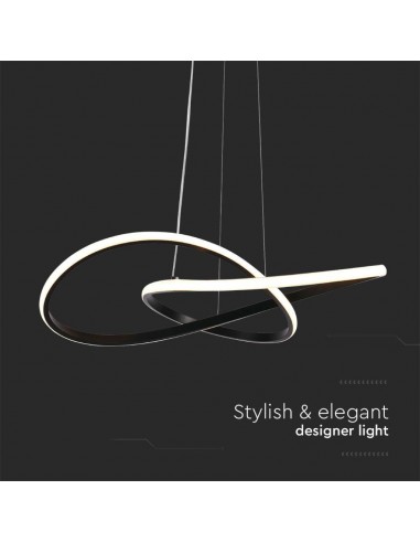 8012-Lampadario LED a Sospensione  Decorativo in Metallo dal Design Moderno xcm Colore Nero -7