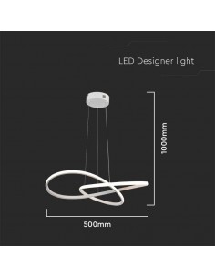 8013-Lampadario LED a Sospensione  Decorativo in Metallo dal Design Moderno xcm Colore Bianco -1 2