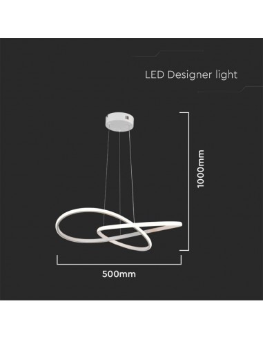 8013-Lampadario LED a Sospensione  Decorativo in Metallo dal Design Moderno xcm Colore Bianco -2