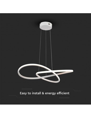 8013-Lampadario LED a Sospensione  Decorativo in Metallo dal Design Moderno xcm Colore Bianco -6