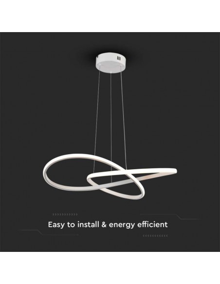 8013-Lampadario LED a Sospensione  Decorativo in Metallo dal Design Moderno xcm Colore Bianco -6