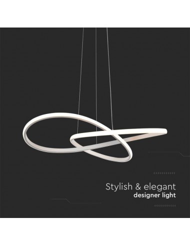 8013-Lampadario LED a Sospensione  Decorativo in Metallo dal Design Moderno xcm Colore Bianco -7