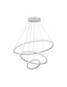 8018-Lampadario LED a Sospensione con  Cerchi  in Metallo Colore Bianco  -1