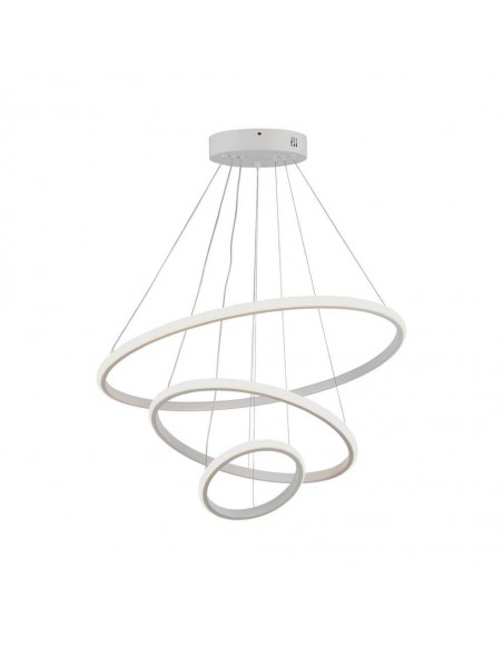 8018-Lampadario LED a Sospensione con  Cerchi  in Metallo Colore Bianco  -1