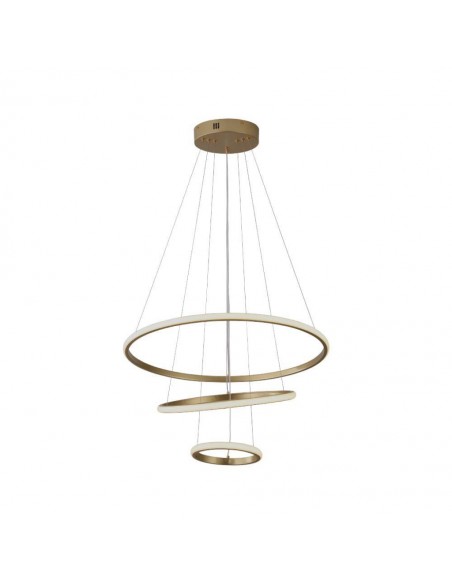 8019-Lampadario LED a Sospensione con  Cerchi  in Metallo Colore Oro  -1