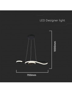 8020-Lampadario LED a Sospensione  in Metallo dal Design Moderno xcm Colore Nero -1 2