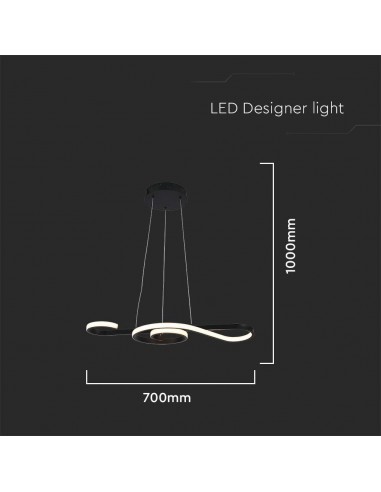 8020-Lampadario LED a Sospensione  in Metallo dal Design Moderno xcm Colore Nero -2