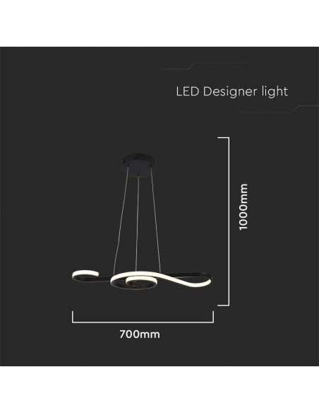 8020-Lampadario LED a Sospensione  in Metallo dal Design Moderno xcm Colore Nero -2