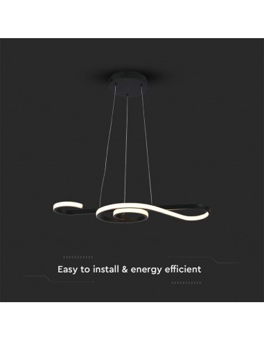 8020-Lampadario LED a Sospensione  in Metallo dal Design Moderno xcm Colore Nero -6