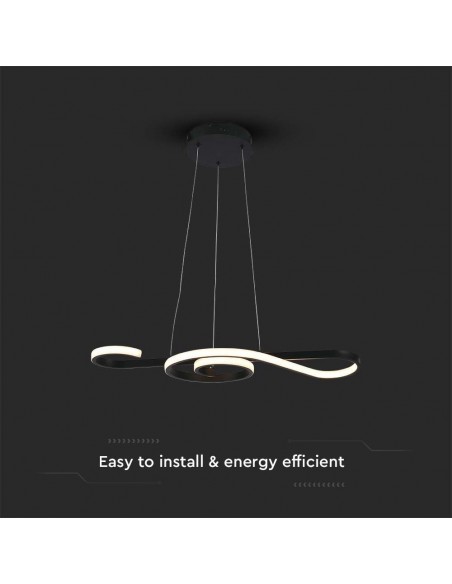 8020-Lampadario LED a Sospensione  in Metallo dal Design Moderno xcm Colore Nero -6