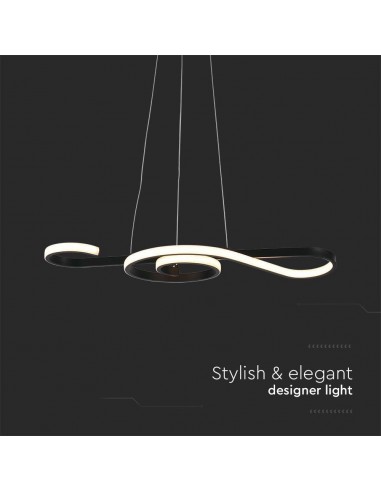 8020-Lampadario LED a Sospensione  in Metallo dal Design Moderno xcm Colore Nero -7