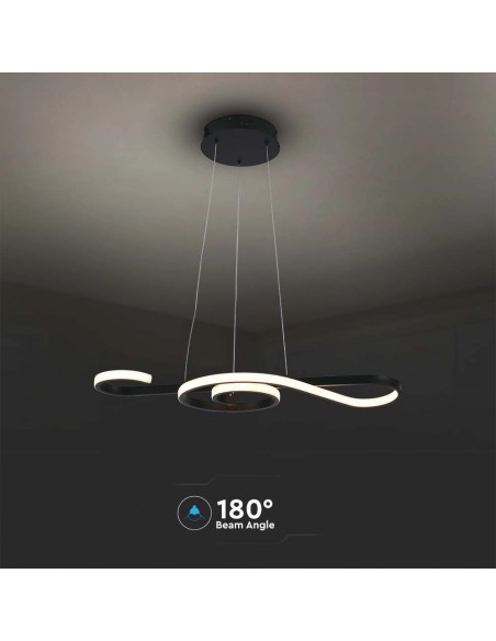 Lampadario LED a Sospensione 18W in Metallo dal Design Moderno 70*25cm Nero 3000K