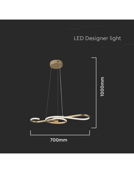 8021-Lampadario LED a Sospensione  in Metallo dal Design Moderno xcm Verniciato Oro -2