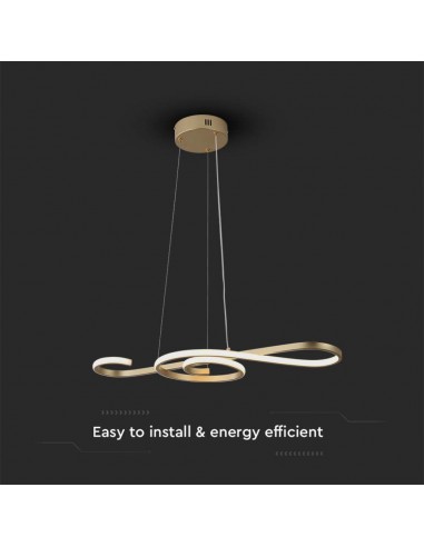 8021-Lampadario LED a Sospensione  in Metallo dal Design Moderno xcm Verniciato Oro -5