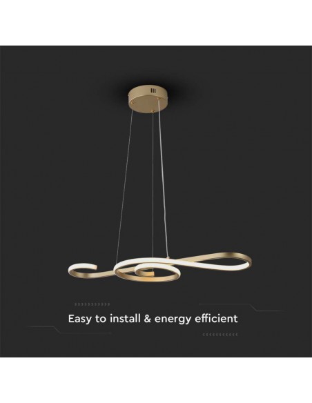 8021-Lampadario LED a Sospensione  in Metallo dal Design Moderno xcm Verniciato Oro -5