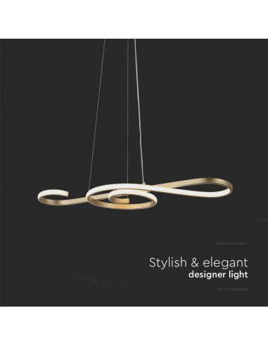 8021-Lampadario LED a Sospensione  in Metallo dal Design Moderno xcm Verniciato Oro -6