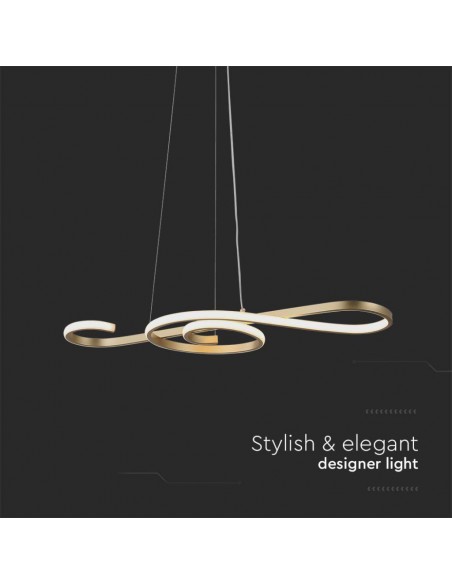 8021-Lampadario LED a Sospensione  in Metallo dal Design Moderno xcm Verniciato Oro -6