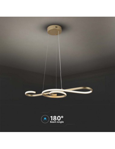 8021-Lampadario LED a Sospensione  in Metallo dal Design Moderno xcm Verniciato Oro -7