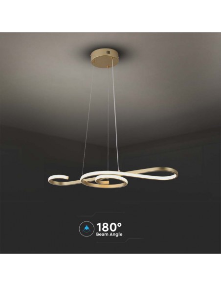 8021-Lampadario LED a Sospensione  in Metallo dal Design Moderno xcm Verniciato Oro -7