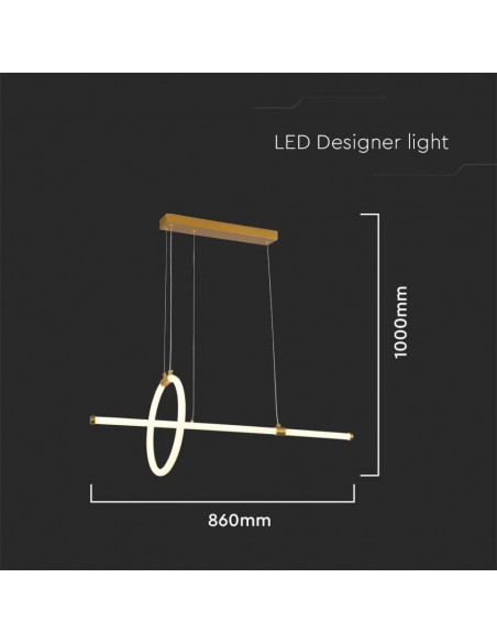 8023-Lampadario LED a Sospensione  dal Design Moderno Colore Oro -2