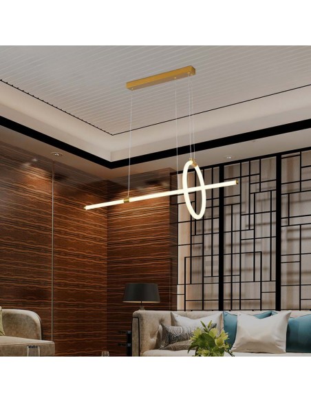8023-Lampadario LED a Sospensione  dal Design Moderno Colore Oro -4