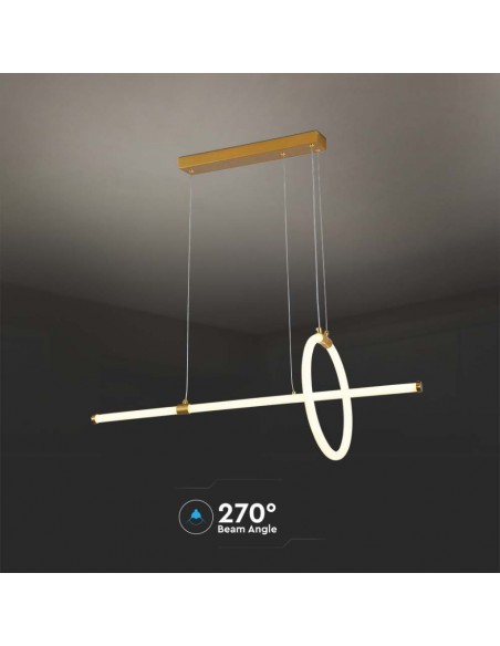 Lampadario LED a Sospensione 16W dal Design Moderno Oro 3000K