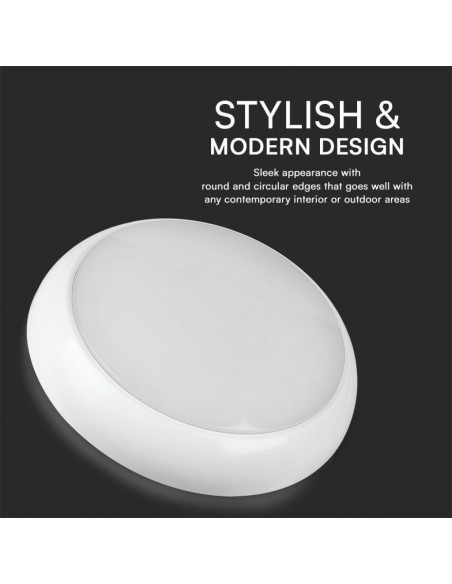 804-24-Plafoniera LED Chip Samsung Rotonda  con Sensore di Movimento a Microonde Colore Bianco in -6