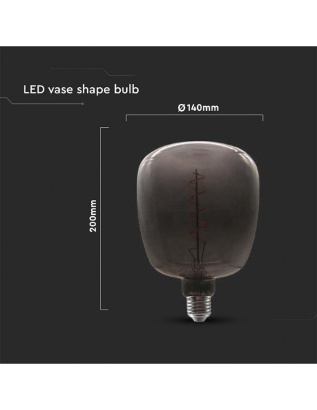 8056-Lampadina LED E  Filamento Forma di Vaso Colore Nero-3