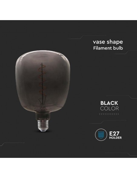 8056-Lampadina LED E  Filamento Forma di Vaso Colore Nero-5