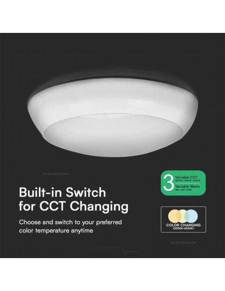 812-24-Plafoniera LED Chip Samsung Rotonda  con Sensore e Kit di Emergenza Colore Bianco in -7