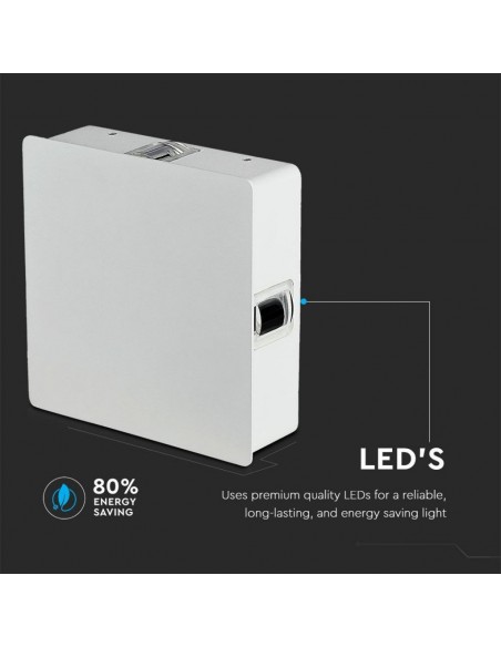 8210-Lampada LED da Muro Quadrato  LM/W Colore Bianco  -5