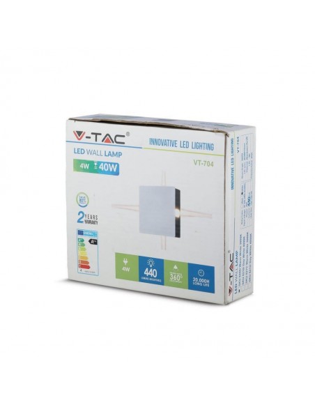 8210-Lampada LED da Muro Quadrato  LM/W Colore Bianco  -6