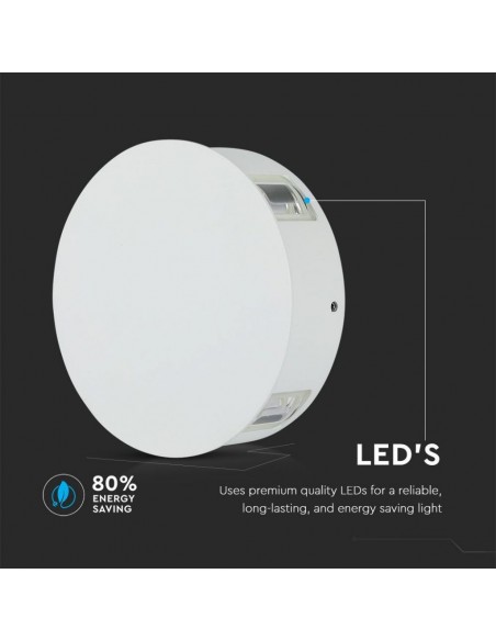 8213-Lampada LED da Muro Rotondo  LM/W Colore Bianco  -5