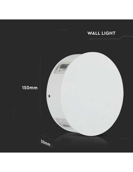 8214-Lampada LED da Muro Rotondo  LM/W Colore Bianco  -3