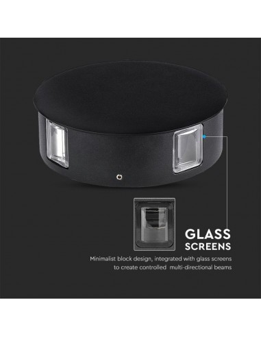 8215-Lampada LED da Muro Rotondo  LM/W Colore Nero  -7