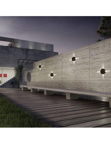 8216-Lampada LED da Muro Rotondo  LM/W Colore Nero  -5