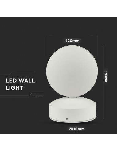 8218-Lampada LED da Muro Arrotondata  LM/W Fascio Luminoso a  Colore Bianco  -3