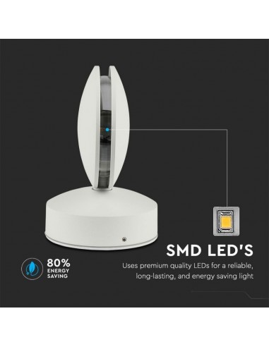 8218-Lampada LED da Muro Arrotondata  LM/W Fascio Luminoso a  Colore Bianco  -7