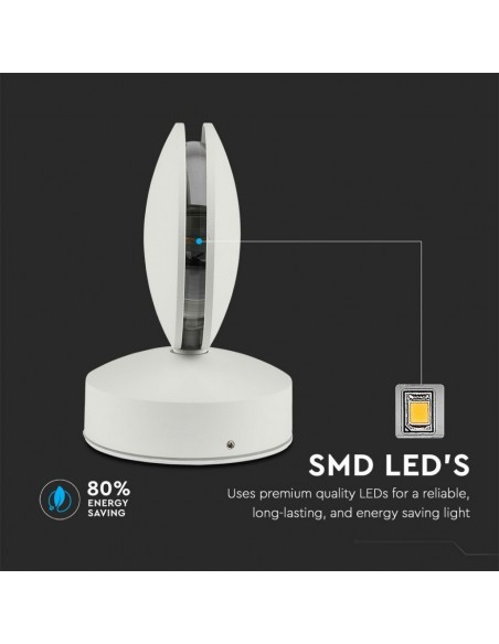 8218-Lampada LED da Muro Arrotondata  LM/W Fascio Luminoso a  Colore Bianco  -7