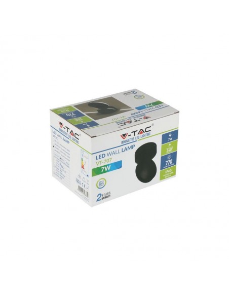 8220-Lampada LED da Muro Arrotondata  LM/W Fascio Luminoso a  Colore Nero  -2