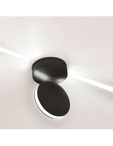 8220-Lampada LED da Muro Arrotondata  LM/W Fascio Luminoso a  Colore Nero  -4